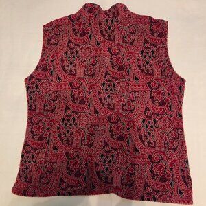 Coldwater Creek Women's Vest XL Red Snap Closure